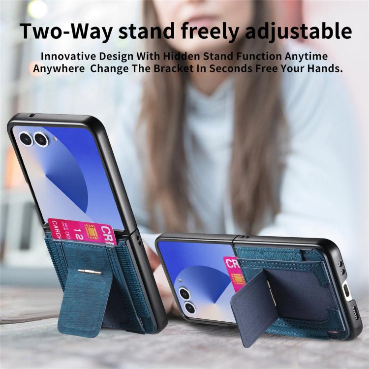 Retro Leather Fold Stand Elastic Card Bag Phone Case