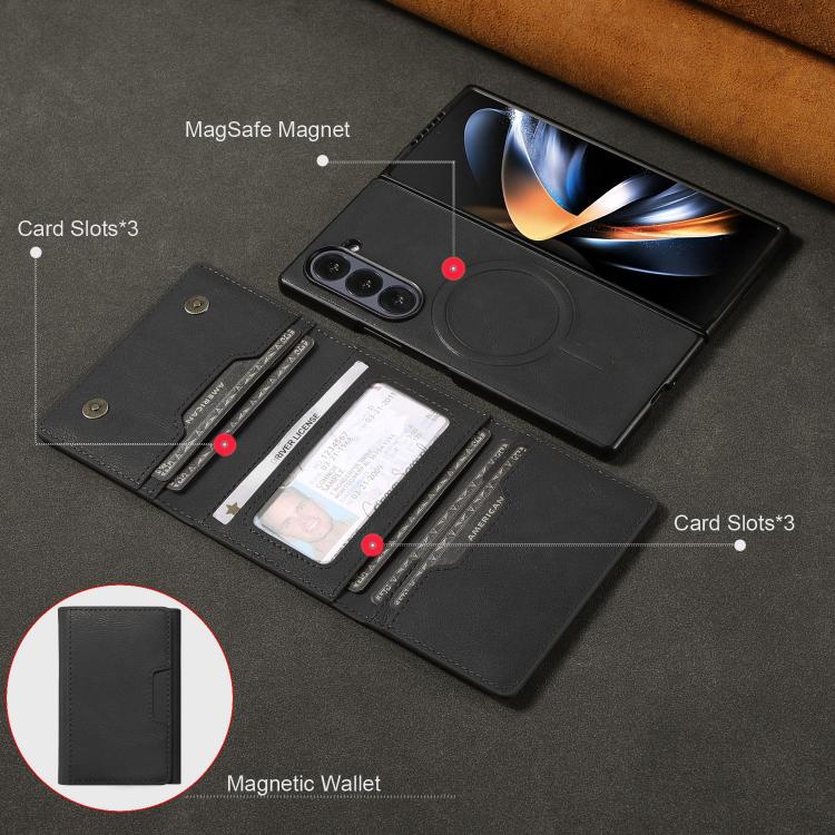 Kalebol Strong Magnetic MagSafe Tri-Fold Wallet Leather Phone Case
