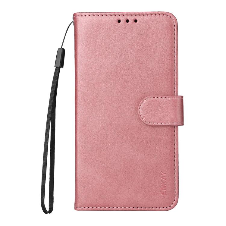 ENKAY Card Wallet Calf Texture Leather Phone Case with Thickened Glue No White Edge Film