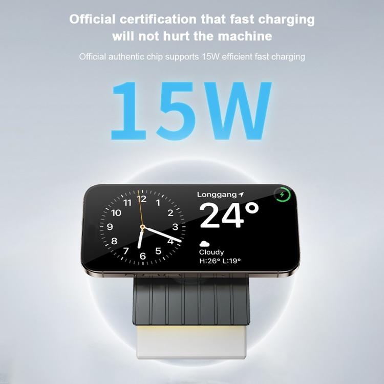 G68 15W Desktop Magnetic Charging Dock 3 in 1 Wireless Charger for Watch / Phone / Earbuds