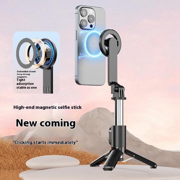 P08Y Pro F2 Portable Travel Selfie Stick Tripod Mini MagSafe Phone Stand with Remote Control and Fill Lights