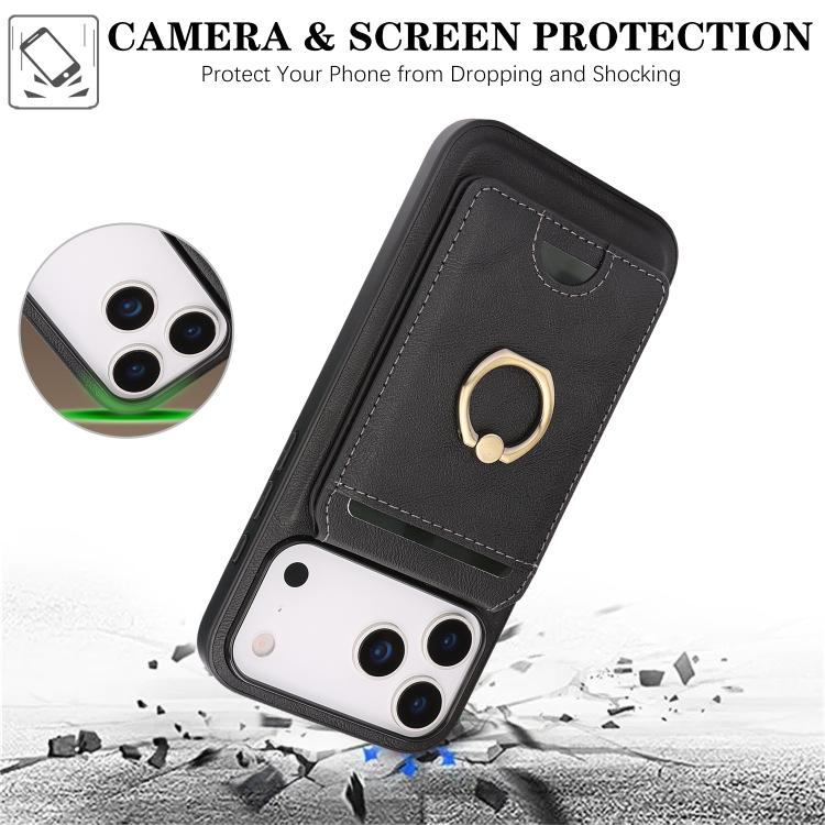 Kalebol Strong MagSafe Ring Magnetic Card Bag Holder Leather Phone Case