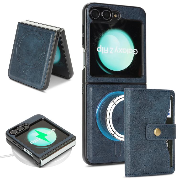 Kalebol Magnetic Button Card Bag MagSafe Ring Leather Phone Case