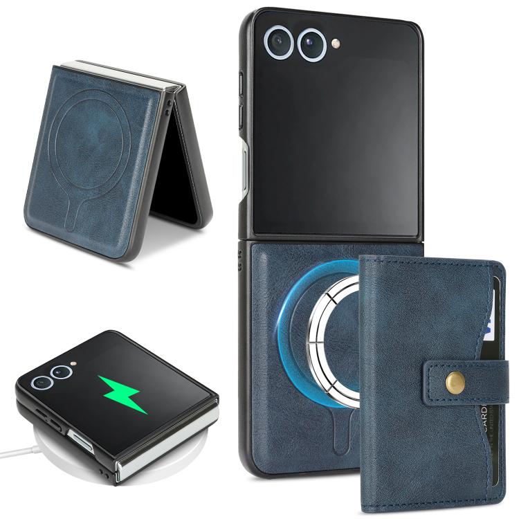 Kalebol Magnetic Button Card Bag MagSafe Ring Leather Phone Case