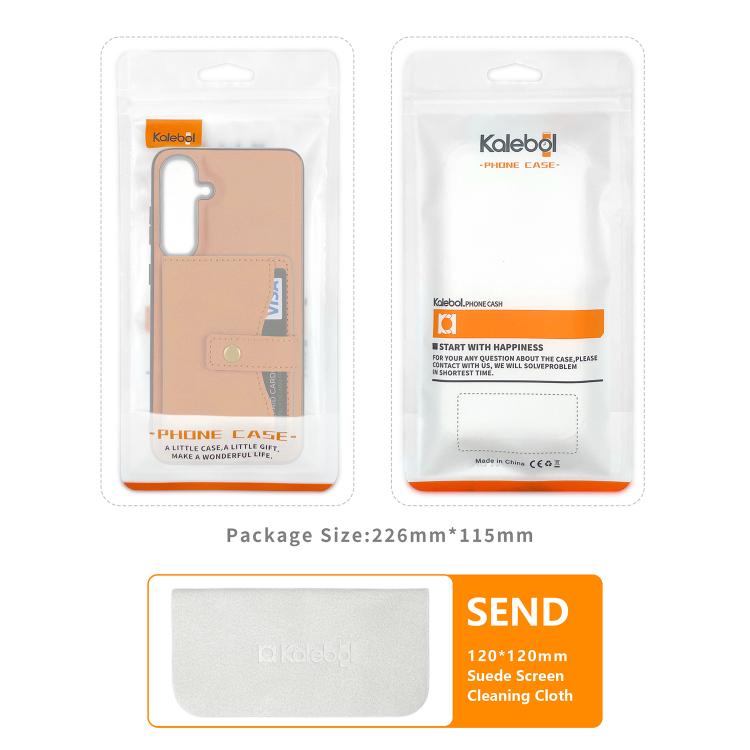 Kalebol Magnetic Button Card Bag MagSafe Ring Leather Phone Case
