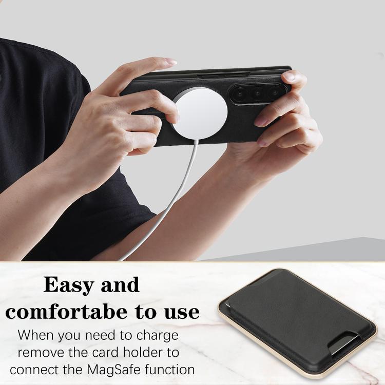 Kalebol Slim MagSafe Ring Magnetic Card Bag Leather Phone Case