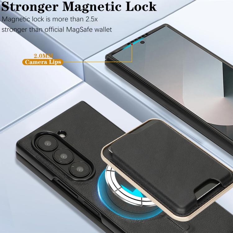 Kalebol Slim MagSafe Ring Magnetic Card Bag Leather Phone Case