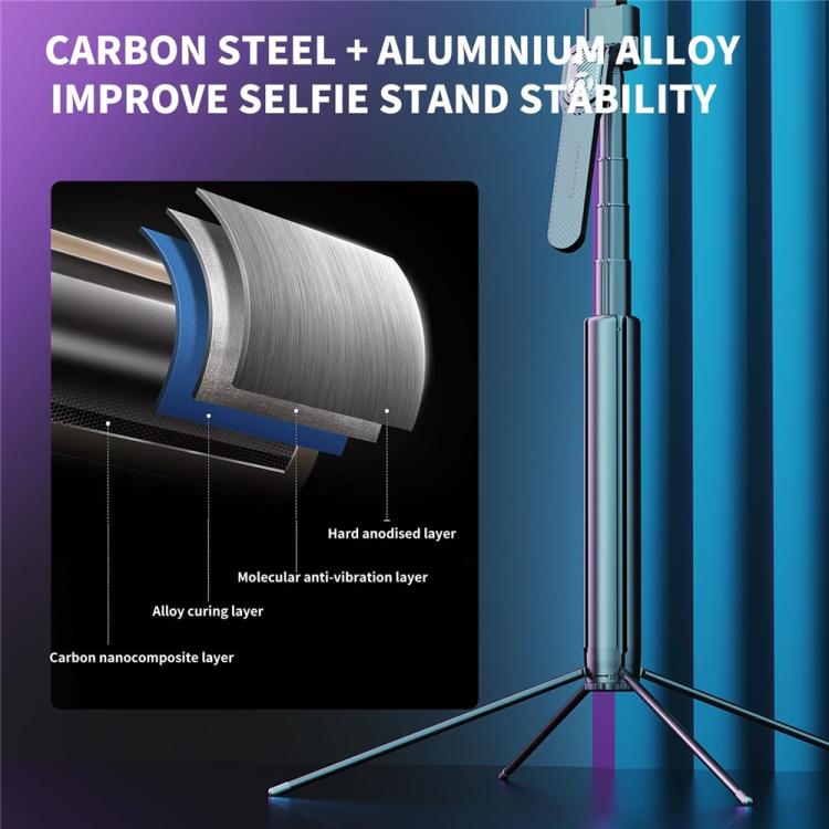 Q530TK Portable Metal Phone Stand Selfie Stick Expandable Auto Face Tracking Tripod with Single Fill Light