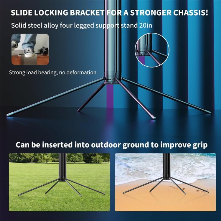 Q530TK Portable Metal Phone Stand Selfie Stick Expandable Auto Face Tracking Tripod with Single Fill Light