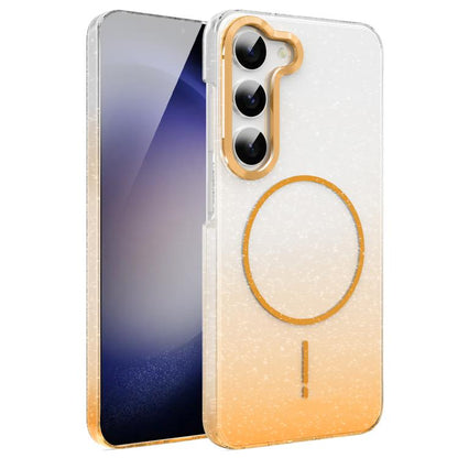 Gold Diamond Glitter Gradient MagSafe Shockproof Phone Case, For Samsung Galaxy A25 5G, For Samsung Galaxy S23 FE 5G, For Samsung Galaxy A24 4G, For Samsung Galaxy A23 4G / 5G, For Samsung Galaxy A14 4G / 5G, For Samsung Galaxy A34 5G                  ...