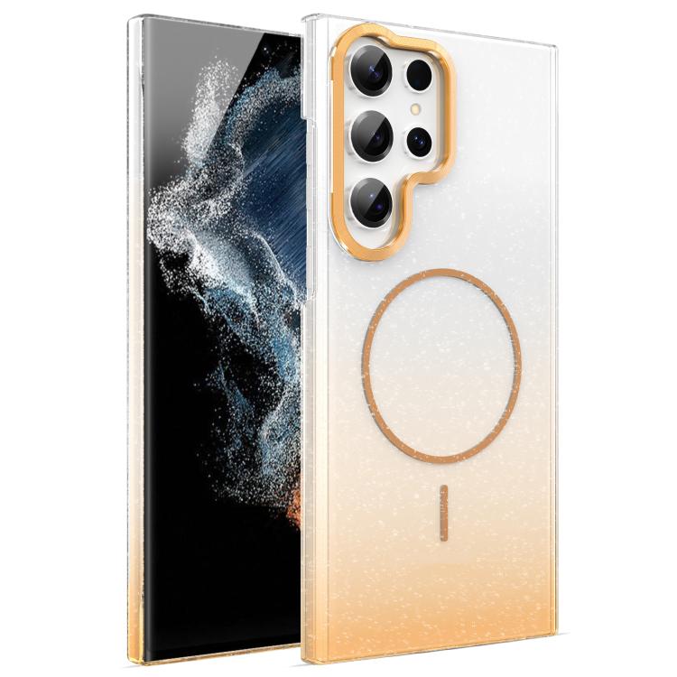 Gold Diamond Glitter Gradient MagSafe Shockproof Phone Case, For Samsung Galaxy A53 5G, For Samsung Galaxy A33 5G, For Samsung Galaxy A13 4G, For Samsung Galaxy S22 Ultra 5G, For Samsung Galaxy A32 4G, For Samsung Galaxy A52 5G