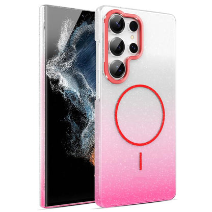 Gold Diamond Glitter Gradient MagSafe Shockproof Phone Case, For Samsung Galaxy A53 5G, For Samsung Galaxy A33 5G, For Samsung Galaxy A13 4G, For Samsung Galaxy S22 Ultra 5G, For Samsung Galaxy A32 4G, For Samsung Galaxy A52 5G