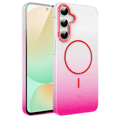 Gold Diamond Glitter Gradient MagSafe Shockproof Phone Case, For Samsung Galaxy S24 FE 5G, For Samsung Galaxy A15 4G / 5G, For Samsung Galaxy A55 5G, For Samsung Galaxy A35 5G, For Samsung Galaxy S24 Ultra 5G, For Samsung Galaxy S24+ 5G                ...
