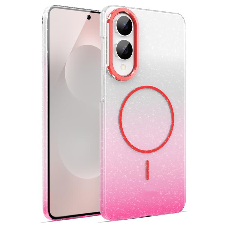 Gold Diamond Glitter Gradient MagSafe Shockproof Phone Case, For Samsung Galaxy S25 Edge 5G, For Samsung Galaxy A56 5G, For Samsung Galaxy A26 5G, For Samsung Galaxy A36 5G, For Samsung Galaxy S25 5G, For Samsung Galaxy S25+ 5G                         ...