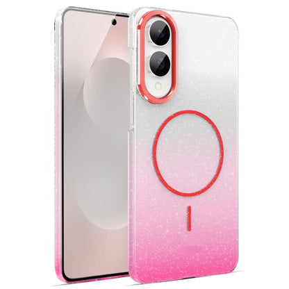 Gold Diamond Glitter Gradient MagSafe Shockproof Phone Case, For Samsung Galaxy S25 Edge 5G, For Samsung Galaxy A56 5G, For Samsung Galaxy A26 5G, For Samsung Galaxy A36 5G, For Samsung Galaxy S25 5G, For Samsung Galaxy S25+ 5G                         ...