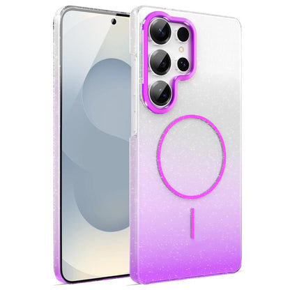 Gold Diamond Glitter Gradient MagSafe Shockproof Phone Case, For Samsung Galaxy S25 Edge 5G, For Samsung Galaxy A56 5G, For Samsung Galaxy A26 5G, For Samsung Galaxy A36 5G, For Samsung Galaxy S25 5G, For Samsung Galaxy S25+ 5G                         ...