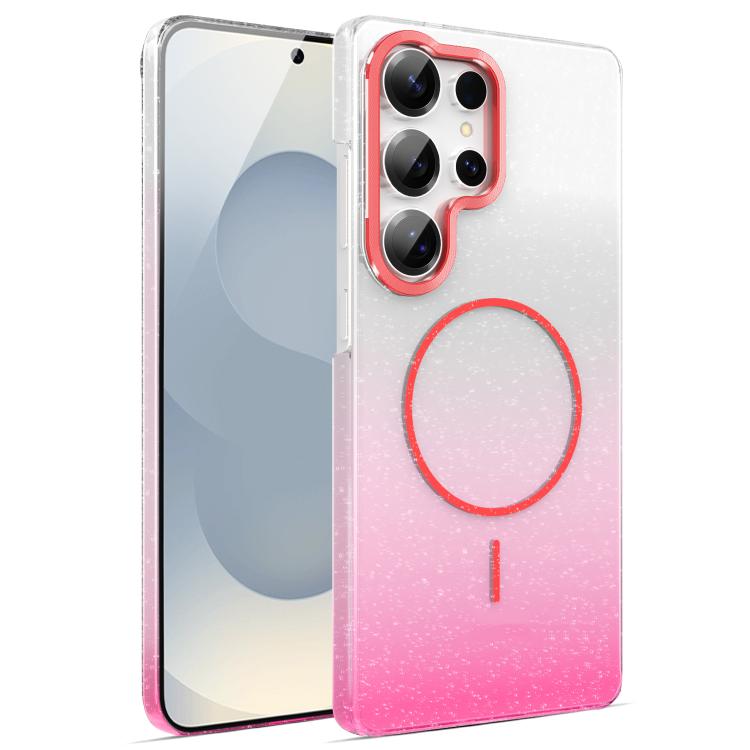 Gold Diamond Glitter Gradient MagSafe Shockproof Phone Case, For Samsung Galaxy S25 Edge 5G, For Samsung Galaxy A56 5G, For Samsung Galaxy A26 5G, For Samsung Galaxy A36 5G, For Samsung Galaxy S25 5G, For Samsung Galaxy S25+ 5G                         ...