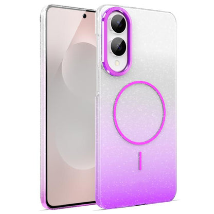 Gold Diamond Glitter Gradient MagSafe Shockproof Phone Case, For Samsung Galaxy S25 Edge 5G, For Samsung Galaxy A56 5G, For Samsung Galaxy A26 5G, For Samsung Galaxy A36 5G, For Samsung Galaxy S25 5G, For Samsung Galaxy S25+ 5G                         ...