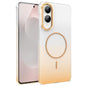 Gold Diamond Glitter Gradient MagSafe Shockproof Phone Case, For Samsung Galaxy S25 Edge 5G, For Samsung Galaxy A56 5G, For Samsung Galaxy A26 5G, For Samsung Galaxy A36 5G, For Samsung Galaxy S25 5G, For Samsung Galaxy S25+ 5G                         ...