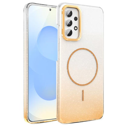 Gold Diamond Glitter Gradient MagSafe Shockproof Phone Case, For Samsung Galaxy A53 5G, For Samsung Galaxy A33 5G, For Samsung Galaxy A13 4G, For Samsung Galaxy S22 Ultra 5G, For Samsung Galaxy A32 4G, For Samsung Galaxy A52 5G
