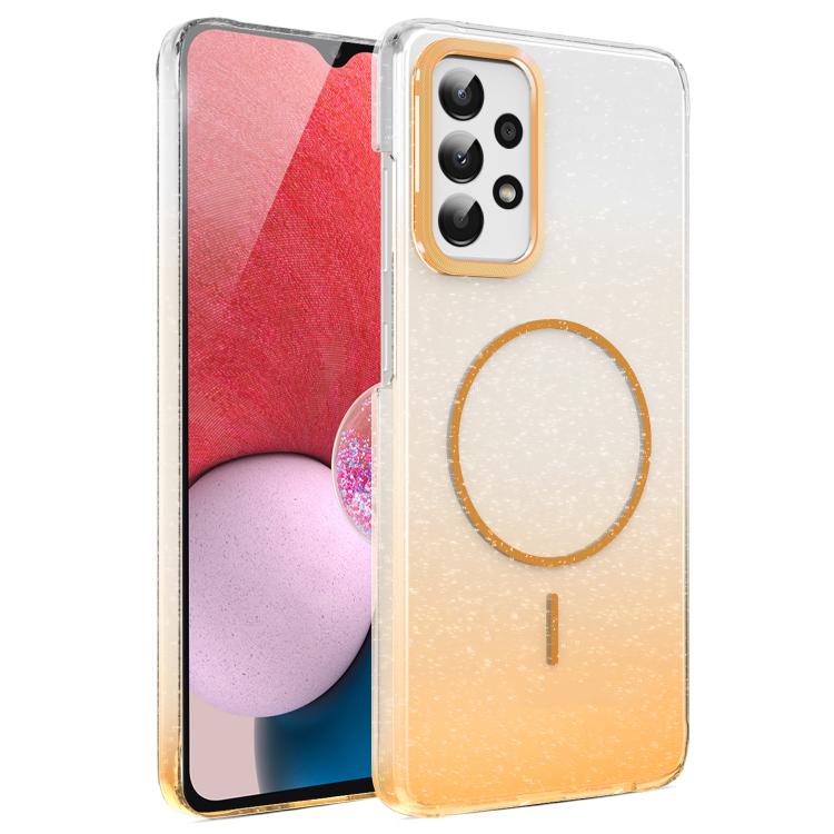 Gold Diamond Glitter Gradient MagSafe Shockproof Phone Case, For Samsung Galaxy A53 5G, For Samsung Galaxy A33 5G, For Samsung Galaxy A13 4G, For Samsung Galaxy S22 Ultra 5G, For Samsung Galaxy A32 4G, For Samsung Galaxy A52 5G