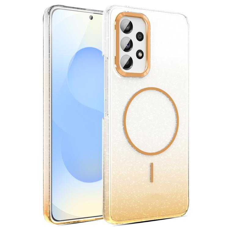 Gold Diamond Glitter Gradient MagSafe Shockproof Phone Case, For Samsung Galaxy A53 5G, For Samsung Galaxy A33 5G, For Samsung Galaxy A13 4G, For Samsung Galaxy S22 Ultra 5G, For Samsung Galaxy A32 4G, For Samsung Galaxy A52 5G