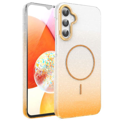 Gold Diamond Glitter Gradient MagSafe Shockproof Phone Case, For Samsung Galaxy A25 5G, For Samsung Galaxy S23 FE 5G, For Samsung Galaxy A24 4G, For Samsung Galaxy A23 4G / 5G, For Samsung Galaxy A14 4G / 5G, For Samsung Galaxy A34 5G                  ...