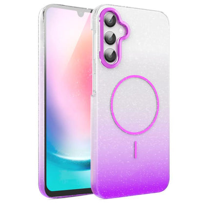 Gold Diamond Glitter Gradient MagSafe Shockproof Phone Case, For Samsung Galaxy A25 5G, For Samsung Galaxy S23 FE 5G, For Samsung Galaxy A24 4G, For Samsung Galaxy A23 4G / 5G, For Samsung Galaxy A14 4G / 5G, For Samsung Galaxy A34 5G                  ...