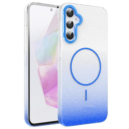Gold Diamond Glitter Gradient MagSafe Shockproof Phone Case, For Samsung Galaxy A25 5G, For Samsung Galaxy S23 FE 5G, For Samsung Galaxy A24 4G, For Samsung Galaxy A23 4G / 5G, For Samsung Galaxy A14 4G / 5G, For Samsung Galaxy A34 5G                  ...