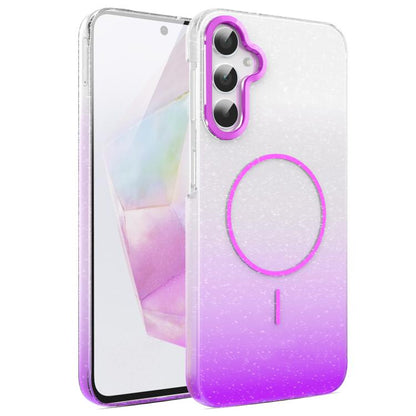Gold Diamond Glitter Gradient MagSafe Shockproof Phone Case, For Samsung Galaxy A25 5G, For Samsung Galaxy S23 FE 5G, For Samsung Galaxy A24 4G, For Samsung Galaxy A23 4G / 5G, For Samsung Galaxy A14 4G / 5G, For Samsung Galaxy A34 5G                  ...