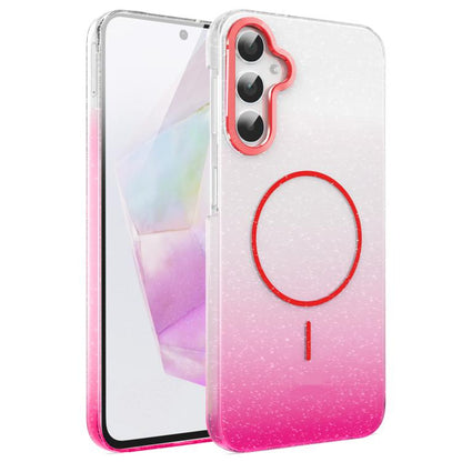 Gold Diamond Glitter Gradient MagSafe Shockproof Phone Case, For Samsung Galaxy A25 5G, For Samsung Galaxy S23 FE 5G, For Samsung Galaxy A24 4G, For Samsung Galaxy A23 4G / 5G, For Samsung Galaxy A14 4G / 5G, For Samsung Galaxy A34 5G                  ...