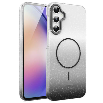 Gold Diamond Glitter Gradient MagSafe Shockproof Phone Case, For Samsung Galaxy A25 5G, For Samsung Galaxy S23 FE 5G, For Samsung Galaxy A24 4G, For Samsung Galaxy A23 4G / 5G, For Samsung Galaxy A14 4G / 5G, For Samsung Galaxy A34 5G                  ...