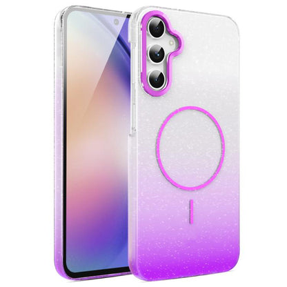 Gold Diamond Glitter Gradient MagSafe Shockproof Phone Case, For Samsung Galaxy A25 5G, For Samsung Galaxy S23 FE 5G, For Samsung Galaxy A24 4G, For Samsung Galaxy A23 4G / 5G, For Samsung Galaxy A14 4G / 5G, For Samsung Galaxy A34 5G                  ...