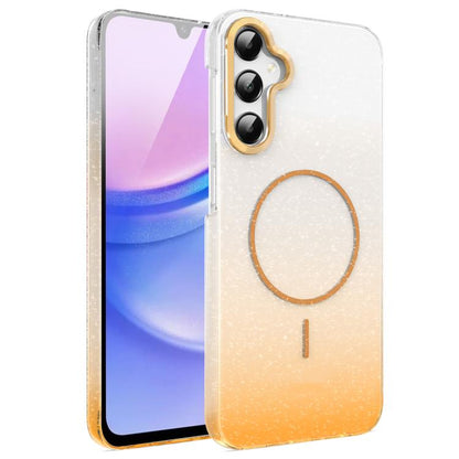 Gold Diamond Glitter Gradient MagSafe Shockproof Phone Case, For Samsung Galaxy S24 FE 5G, For Samsung Galaxy A15 4G / 5G, For Samsung Galaxy A55 5G, For Samsung Galaxy A35 5G, For Samsung Galaxy S24 Ultra 5G, For Samsung Galaxy S24+ 5G                ...
