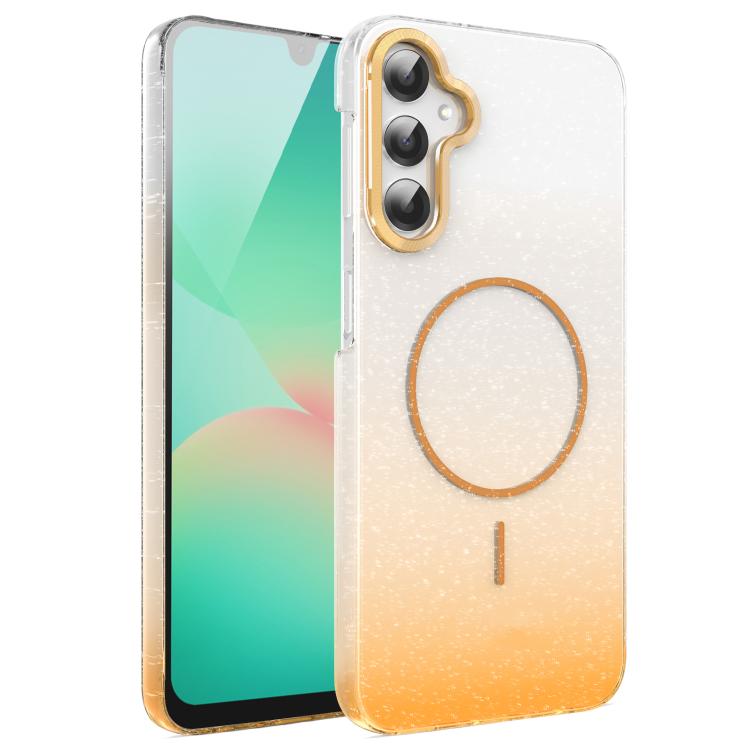 Gold Diamond Glitter Gradient MagSafe Shockproof Phone Case, For Samsung Galaxy A25 5G, For Samsung Galaxy S23 FE 5G, For Samsung Galaxy A24 4G, For Samsung Galaxy A23 4G / 5G, For Samsung Galaxy A14 4G / 5G, For Samsung Galaxy A34 5G                  ...