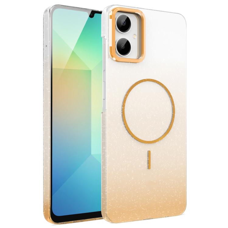 Gold Diamond Glitter Gradient MagSafe Shockproof Phone Case, For Samsung Galaxy S25 Edge 5G, For Samsung Galaxy A56 5G, For Samsung Galaxy A26 5G, For Samsung Galaxy A36 5G, For Samsung Galaxy S25 5G, For Samsung Galaxy S25+ 5G                         ...
