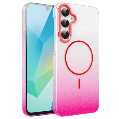 Gold Diamond Glitter Gradient MagSafe Shockproof Phone Case, For Samsung Galaxy S25 Edge 5G, For Samsung Galaxy A56 5G, For Samsung Galaxy A26 5G, For Samsung Galaxy A36 5G, For Samsung Galaxy S25 5G, For Samsung Galaxy S25+ 5G                         ...
