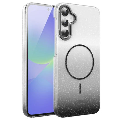 Gold Diamond Glitter Gradient MagSafe Shockproof Phone Case, For Samsung Galaxy S25 Edge 5G, For Samsung Galaxy A56 5G, For Samsung Galaxy A26 5G, For Samsung Galaxy A36 5G, For Samsung Galaxy S25 5G, For Samsung Galaxy S25+ 5G                         ...
