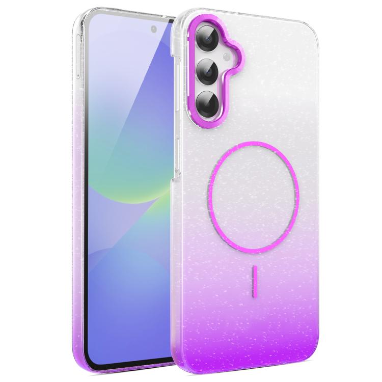 Gold Diamond Glitter Gradient MagSafe Shockproof Phone Case, For Samsung Galaxy S25 Edge 5G, For Samsung Galaxy A56 5G, For Samsung Galaxy A26 5G, For Samsung Galaxy A36 5G, For Samsung Galaxy S25 5G, For Samsung Galaxy S25+ 5G                         ...