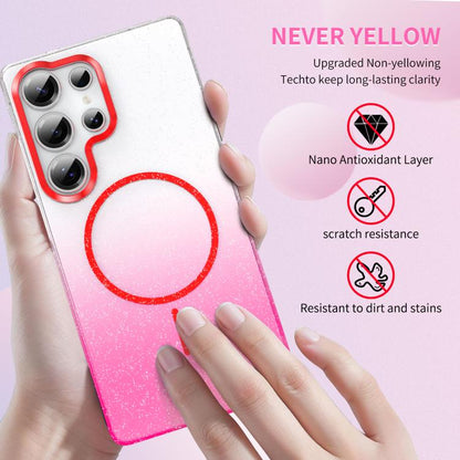 Gold Diamond Glitter Gradient MagSafe Shockproof Phone Case, For Samsung Galaxy A25 5G, For Samsung Galaxy S23 FE 5G, For Samsung Galaxy A24 4G, For Samsung Galaxy A23 4G / 5G, For Samsung Galaxy A14 4G / 5G, For Samsung Galaxy A34 5G                  ...