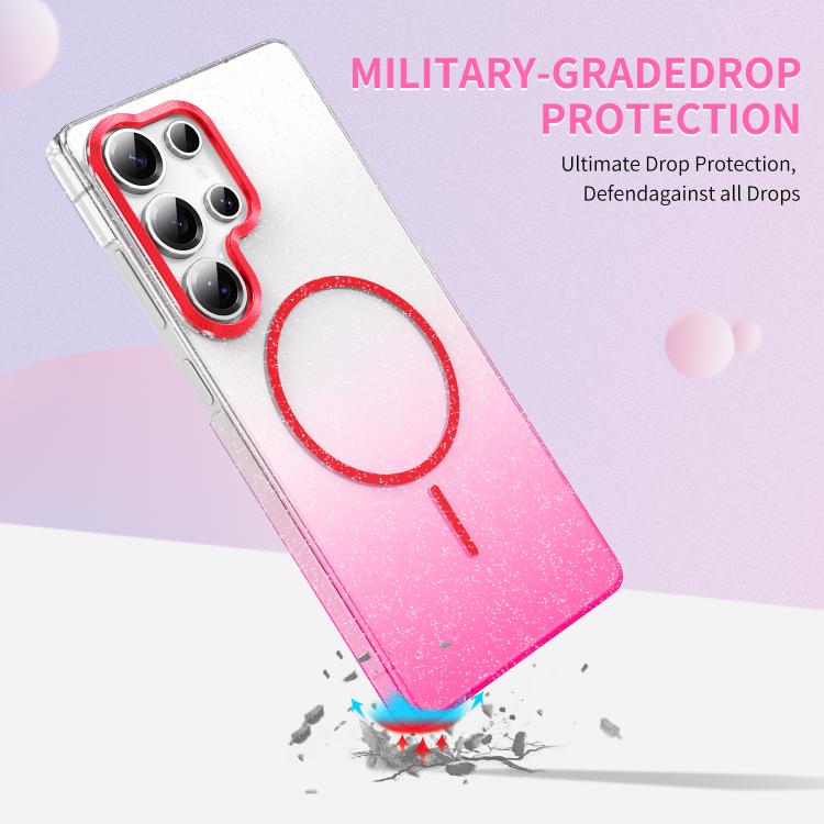 Gold Diamond Glitter Gradient MagSafe Shockproof Phone Case, For Samsung Galaxy A25 5G, For Samsung Galaxy S23 FE 5G, For Samsung Galaxy A24 4G, For Samsung Galaxy A23 4G / 5G, For Samsung Galaxy A14 4G / 5G, For Samsung Galaxy A34 5G                  ...