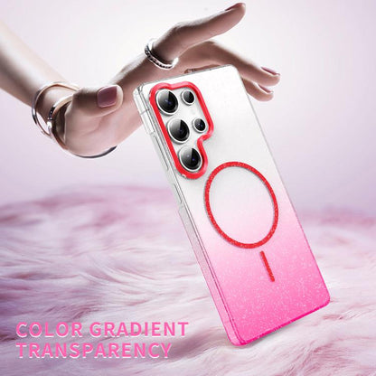 Gold Diamond Glitter Gradient MagSafe Shockproof Phone Case, For Samsung Galaxy A53 5G, For Samsung Galaxy A33 5G, For Samsung Galaxy A13 4G, For Samsung Galaxy S22 Ultra 5G, For Samsung Galaxy A32 4G, For Samsung Galaxy A52 5G