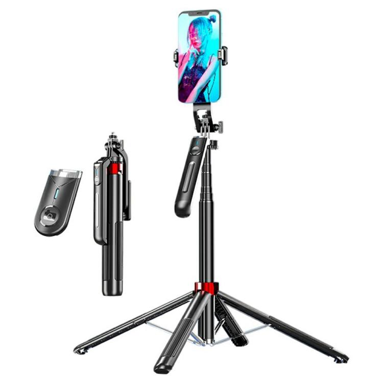 P195 Retractable Four-Legged Stand Expandable Phone Stand Bluetooth Remote Control Selfie Stick