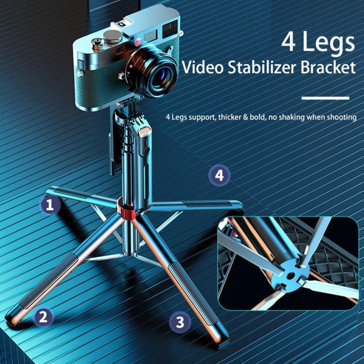 P195 Retractable Four-Legged Stand Expandable Phone Stand Bluetooth Remote Control Selfie Stick