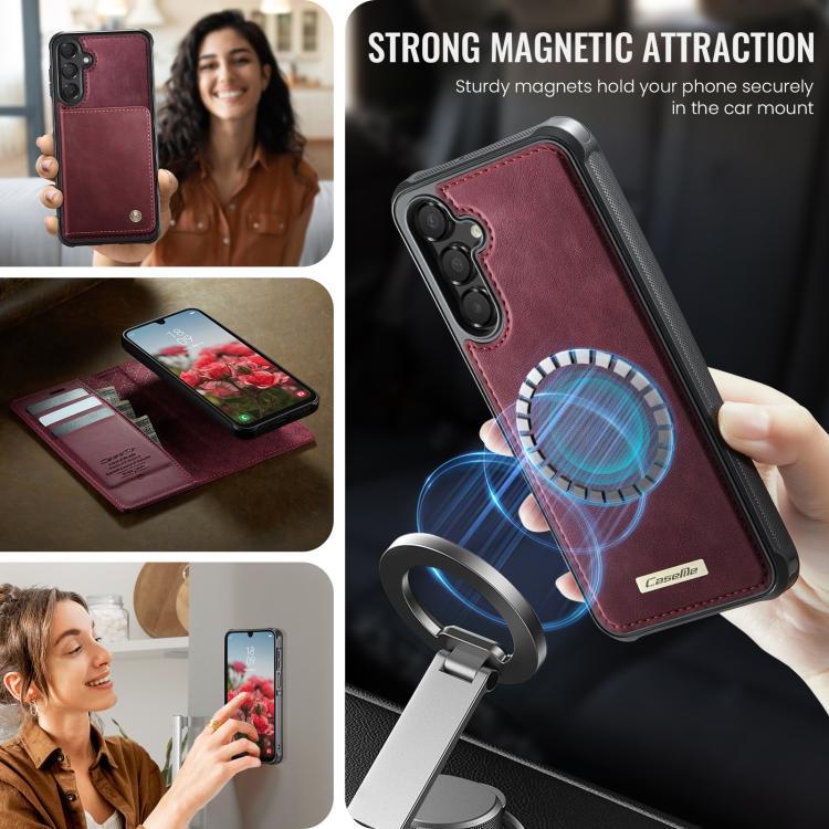 CaseMe C49 Magnetic RFID Blocking Detachable Wallet Leather Phone Case, For Samsung Galaxy A16 5G, For Samsung Galaxy S24 FE 5G, For Samsung Galaxy S24 Ultra 5G, For Samsung Galaxy A15, For Samsung Galaxy S23 FE 5G, For Samsung Galaxy A54 5G           ...