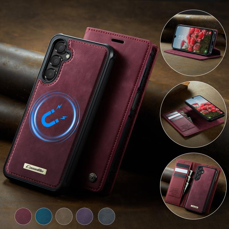 CaseMe C49 Magnetic RFID Blocking Detachable Wallet Leather Phone Case, For Samsung Galaxy A16 5G, For Samsung Galaxy S24 FE 5G, For Samsung Galaxy S24 Ultra 5G, For Samsung Galaxy A15, For Samsung Galaxy S23 FE 5G, For Samsung Galaxy A54 5G           ...