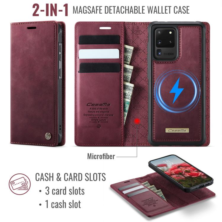 CaseMe C49 Magnetic RFID Blocking Detachable Wallet Leather Phone Case, For Samsung Galaxy S20 Ultra, For Samsung Galaxy S20, For Samsung Galaxy S20+, For Samsung Galaxy A17, For Samsung Galaxy S24 / S25, For Samsung Galaxy S24+ / S25+                 ...