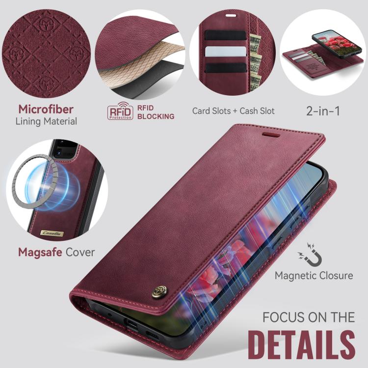 CaseMe C49 Magnetic RFID Blocking Detachable Wallet Leather Phone Case, For Samsung Galaxy S20 Ultra, For Samsung Galaxy S20, For Samsung Galaxy S20+, For Samsung Galaxy A17, For Samsung Galaxy S24 / S25, For Samsung Galaxy S24+ / S25+                 ...
