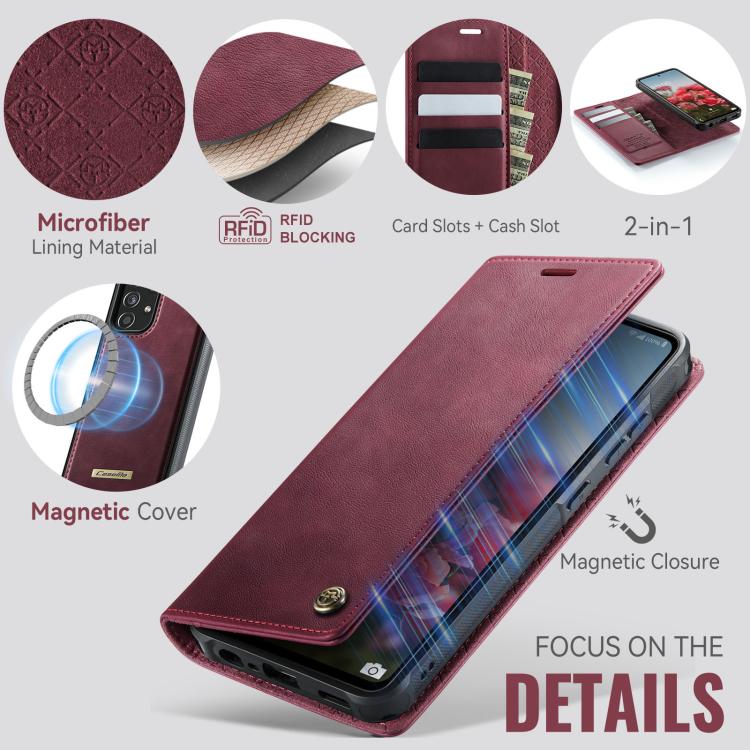CaseMe C49 Magnetic RFID Blocking Detachable Wallet Leather Phone Case, For Samsung Galaxy A52 / A52s