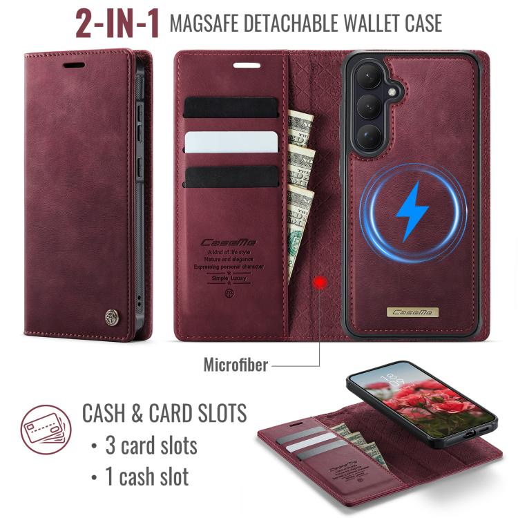 CaseMe C49 Magnetic RFID Blocking Detachable Wallet Leather Phone Case, For Samsung Galaxy S26+ 5G, For Samsung Galaxy S26 Ultra 5G, For Samsung Galaxy S26 5G, For Samsung Galaxy S25 FE 5G, For Samsung Galaxy S25 Edge 5G, For Samsung Galaxy A56 5G     ...